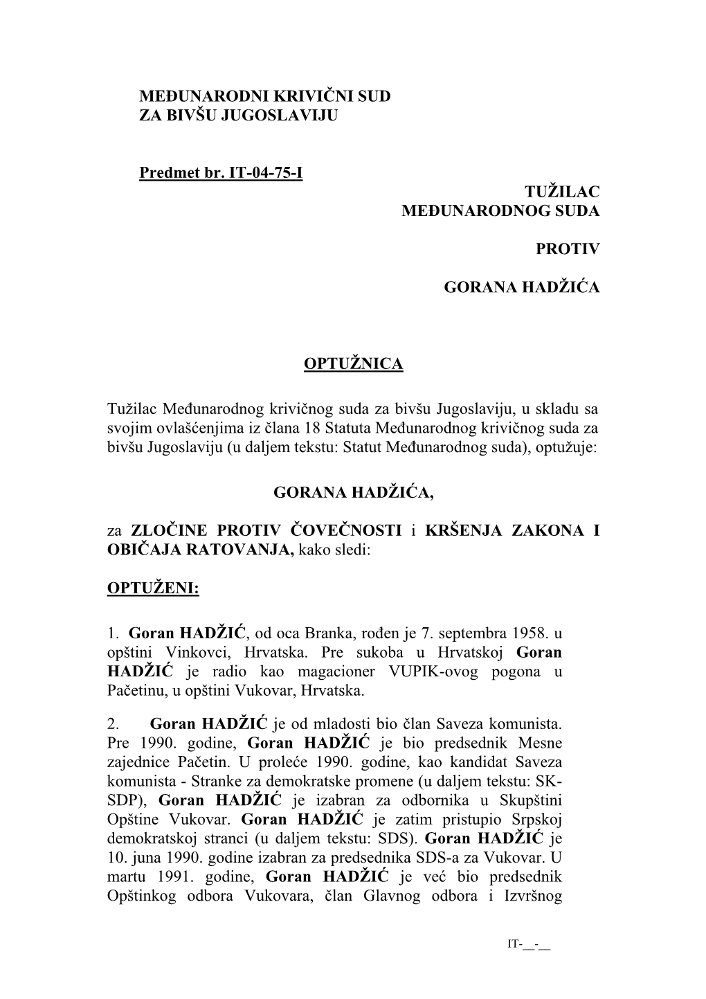 Predmet Goran Hadzic (IT-04-75)