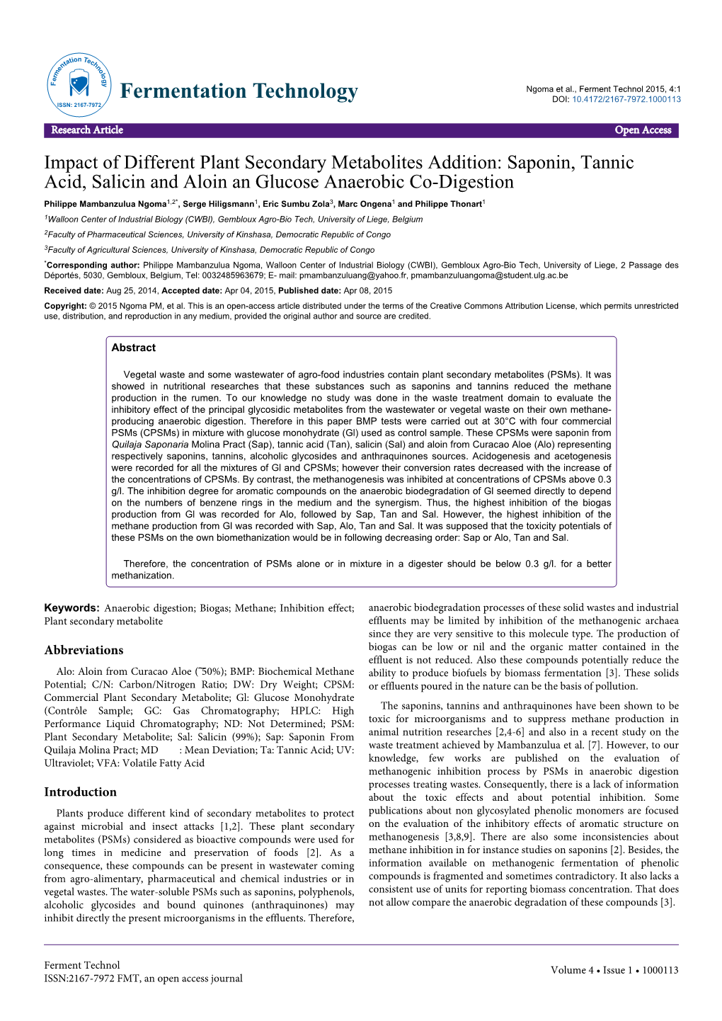 Impact of Different Plant Secondary Metabolites Addition: Saponin