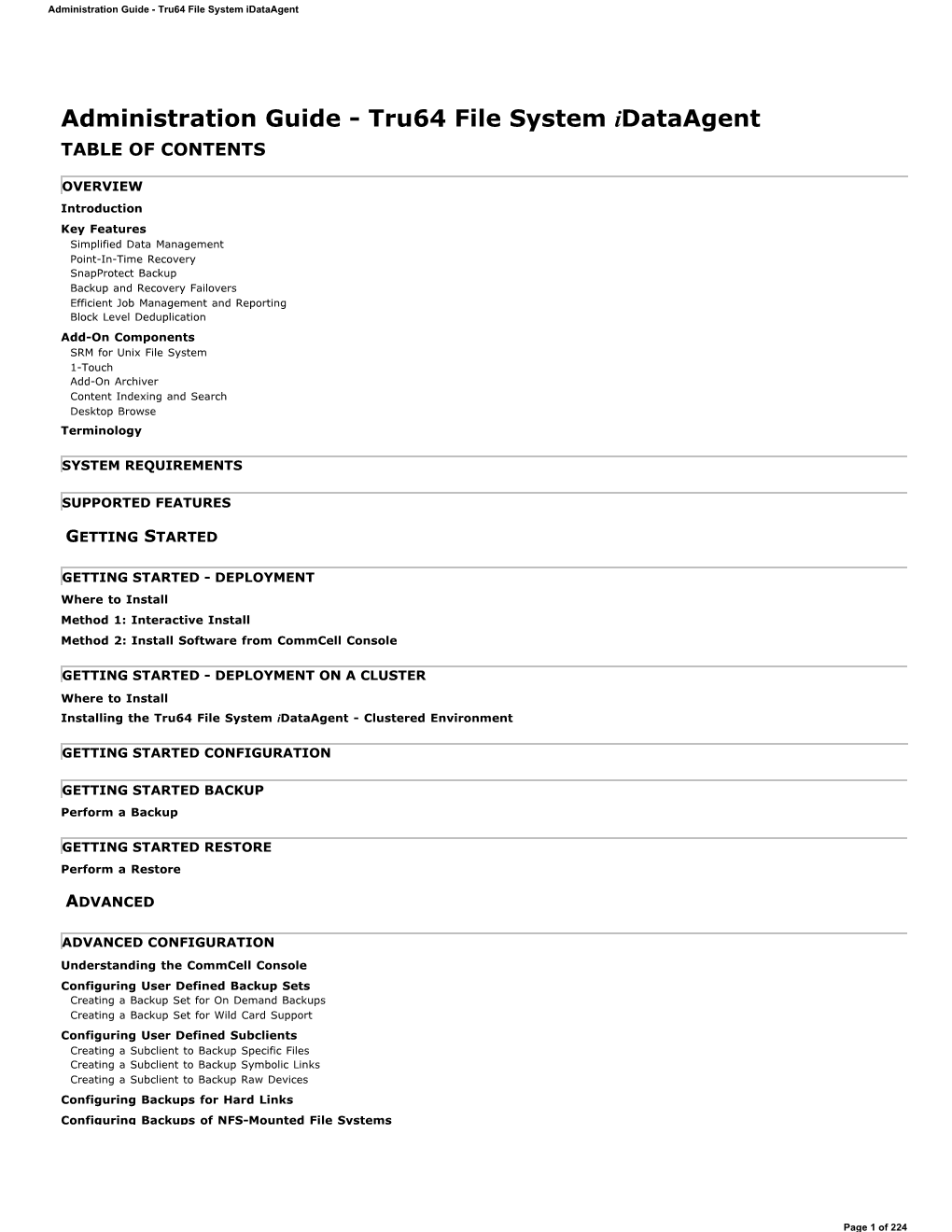 Administration Guide - Tru64 File System Idataagent