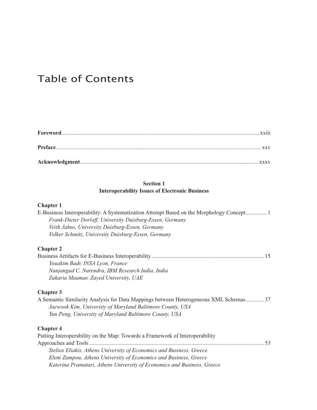 Table of Contents