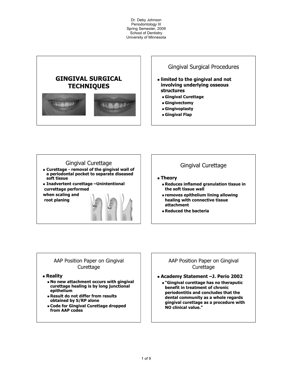 Gingival Surgical Techniques