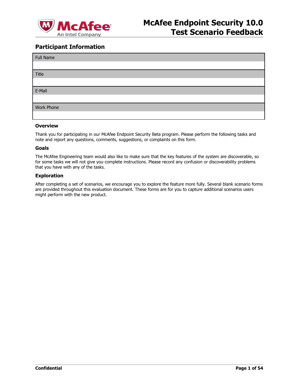 Test Scenario Feedback