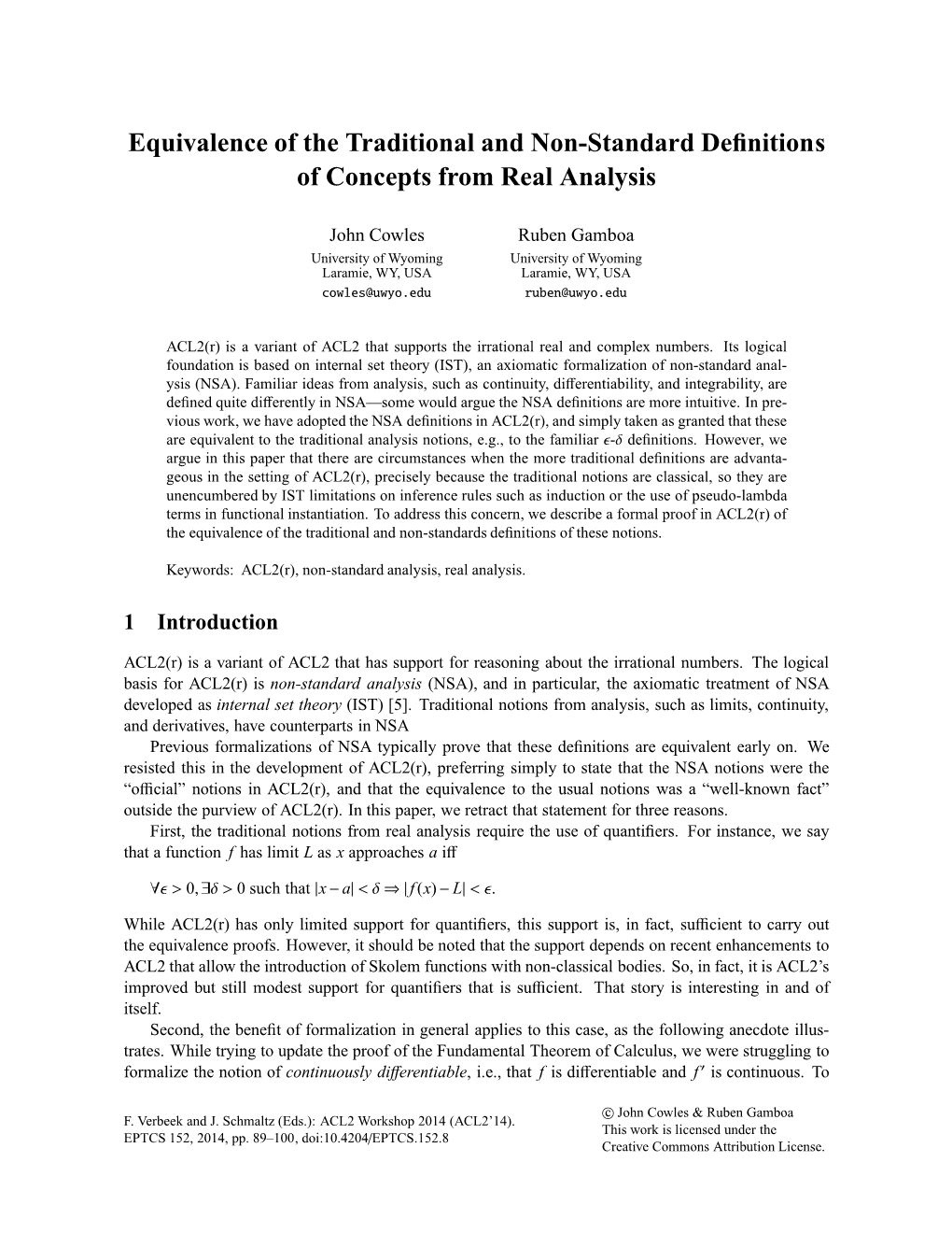 Equivalence of the Traditional and Non-Standard Definitions Of