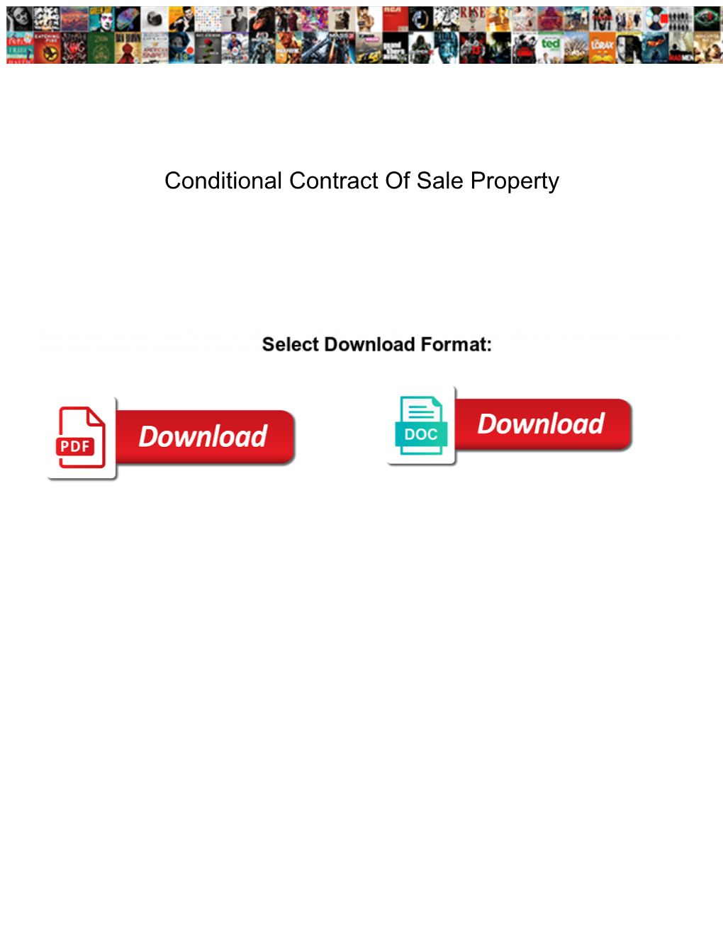 Conditional Contract of Sale Property