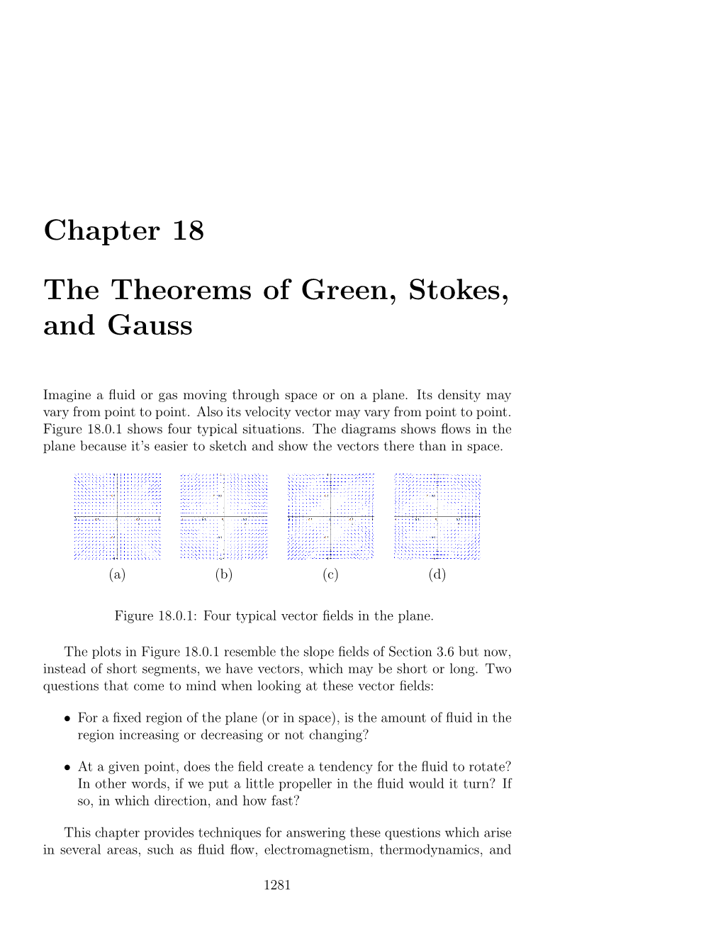 Chapter 18 the Theorems of Green, Stokes, and Gauss