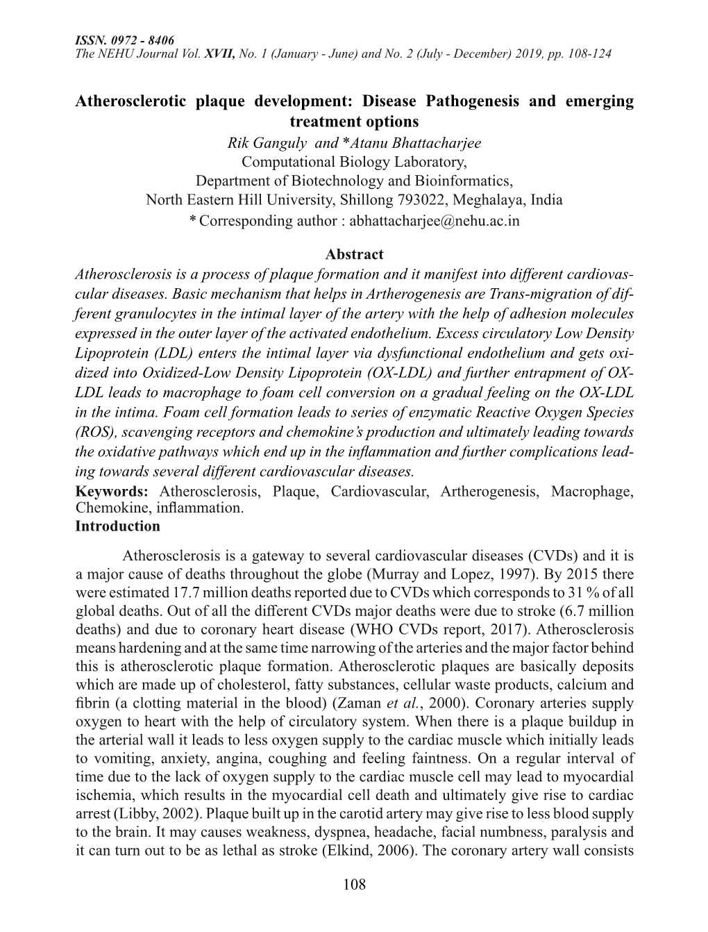 Atherosclerotic Plaque Development: Disease Pathogenesis And