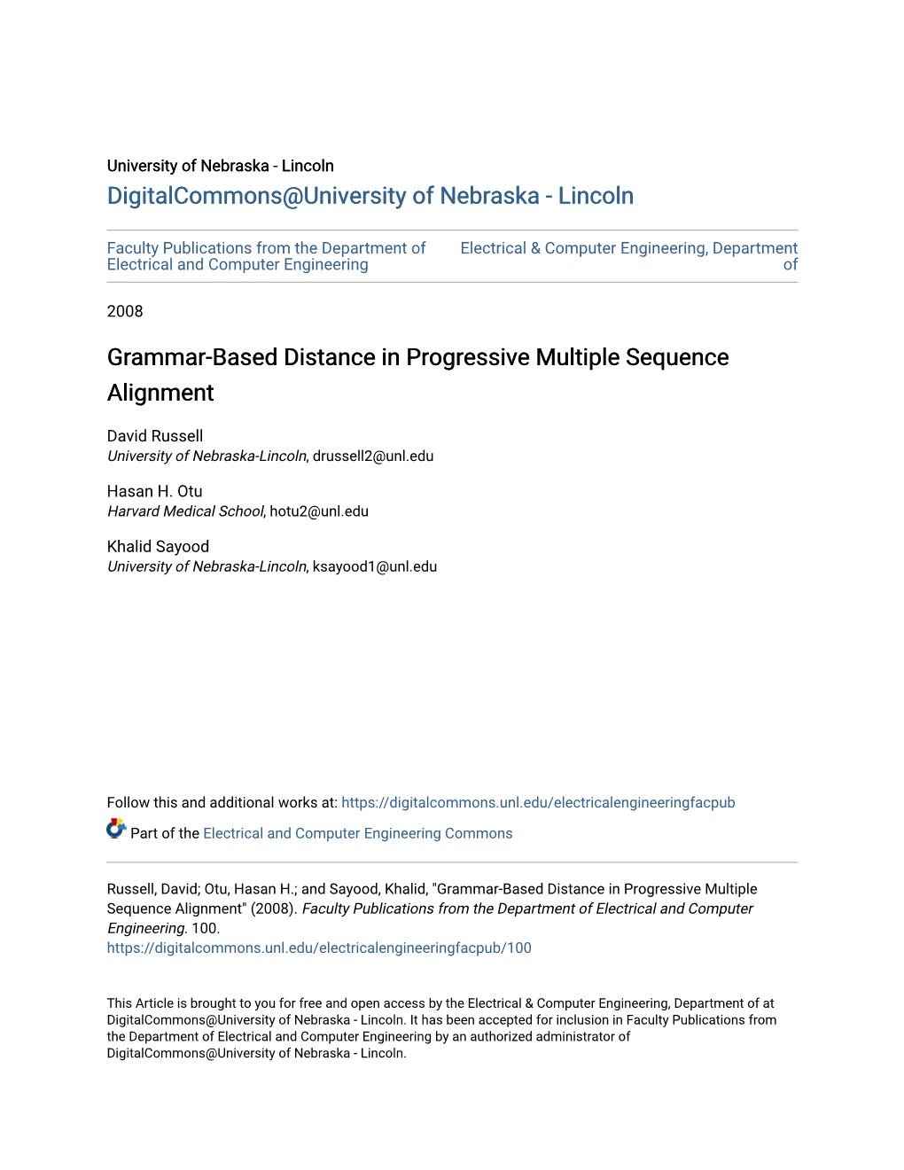 Grammar-Based Distance in Progressive Multiple Sequence Alignment
