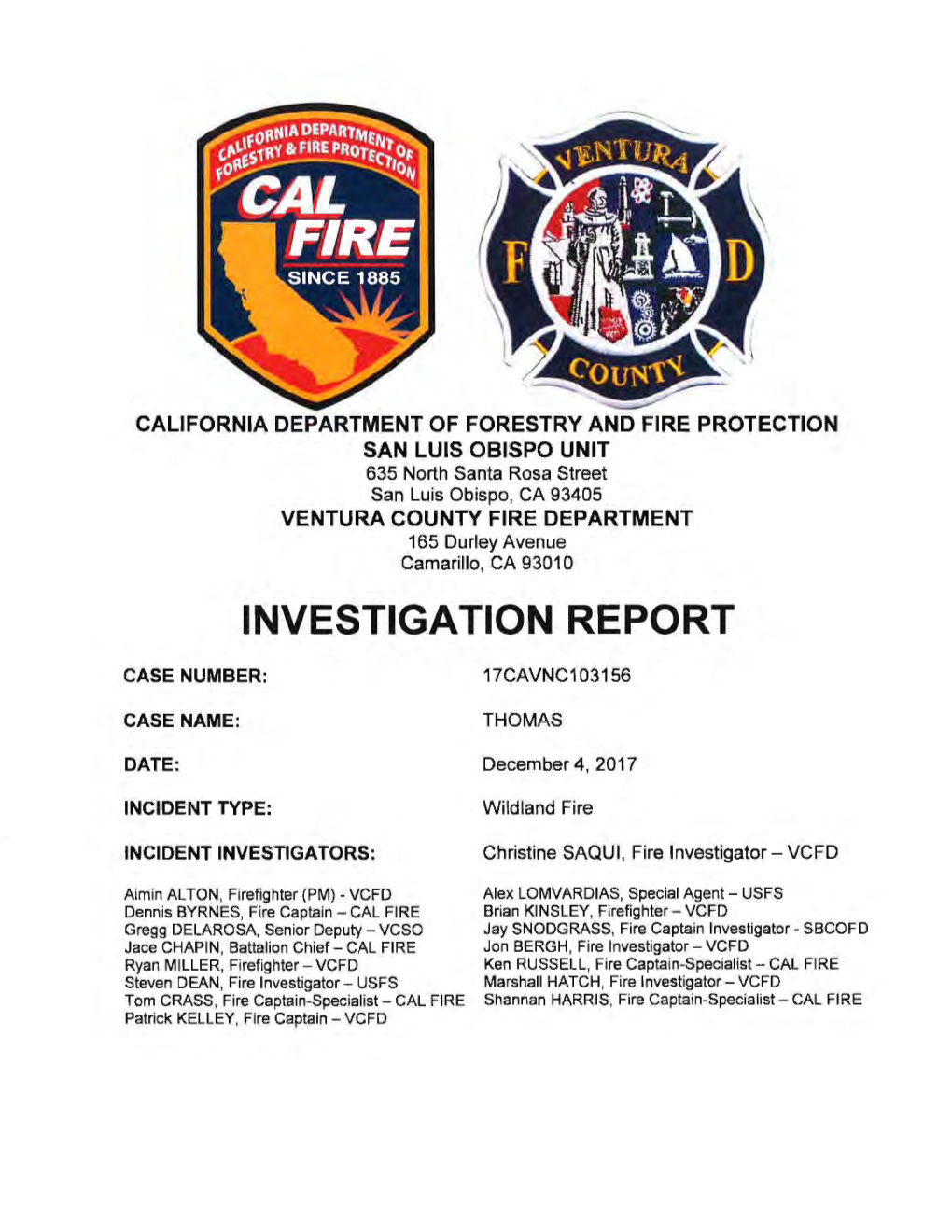 Investigation Report