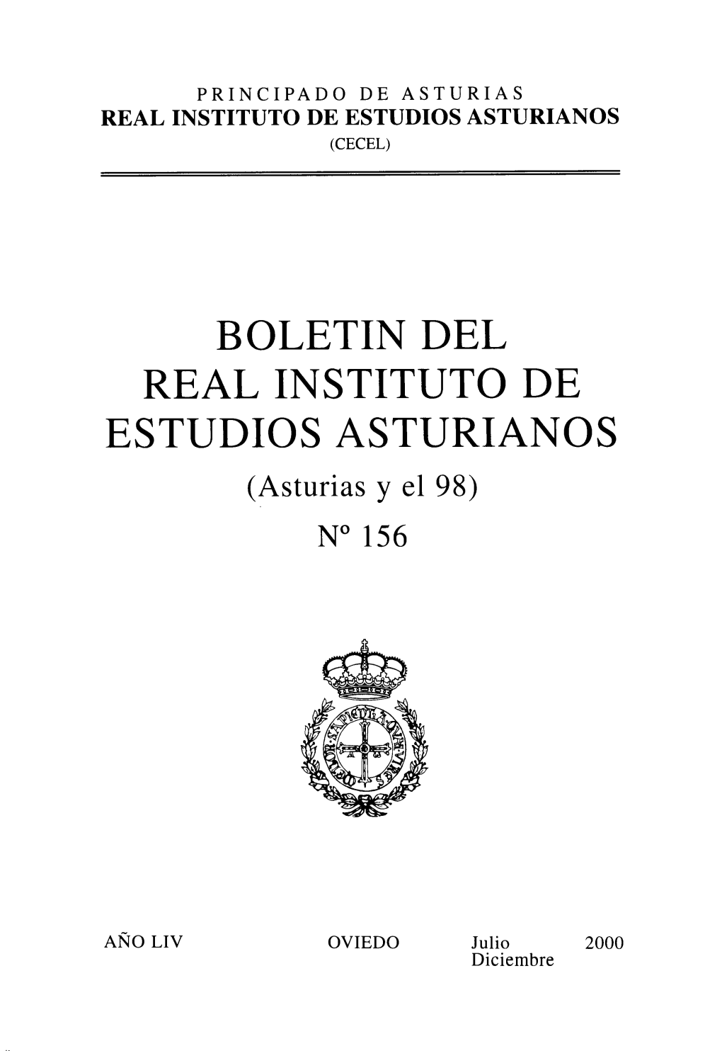 BOLETIN DEL REAL INSTITUTO DE ESTUDIOS ASTURIANOS (Asturias Y El 98) N° 156