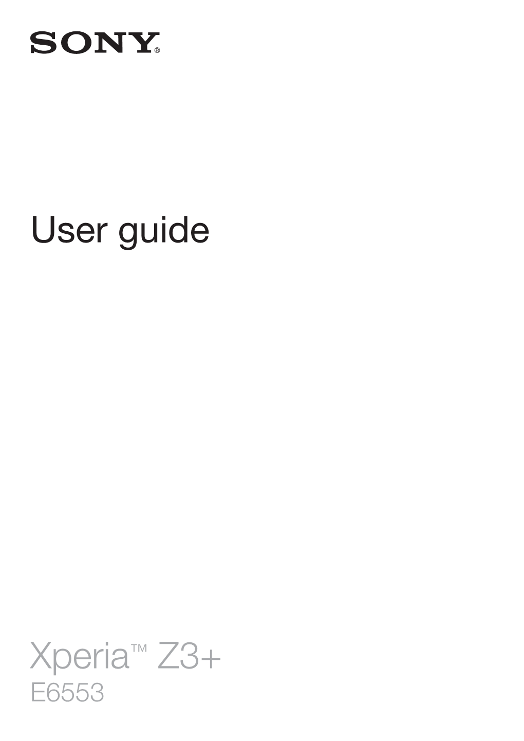 Download User Manual for Sony Xperia Z3