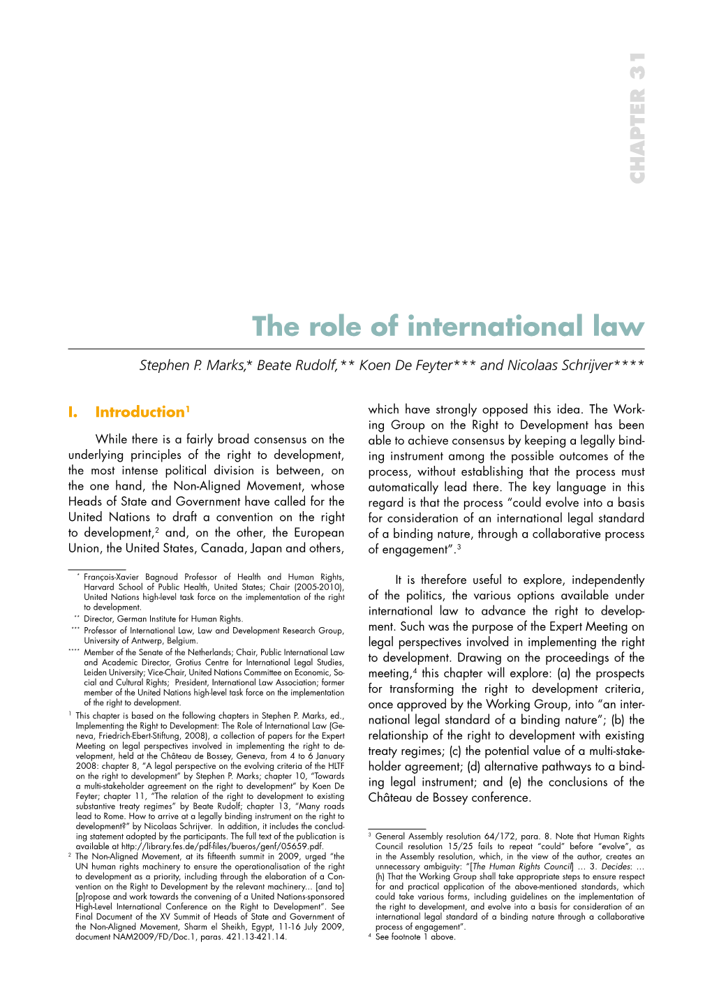 The Role of International Law
