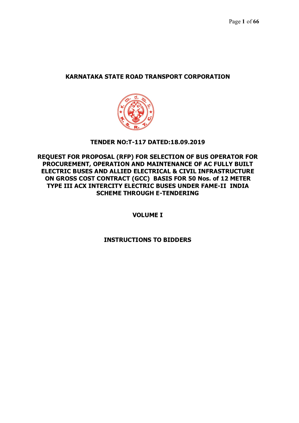 KSRTC RFP Vol 1.Pdf