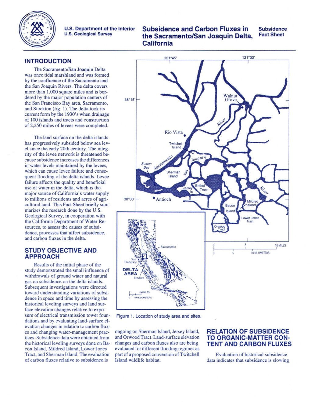 Subsidence and Carbon Fluxes in the Sacramento/San Joaquin Delta