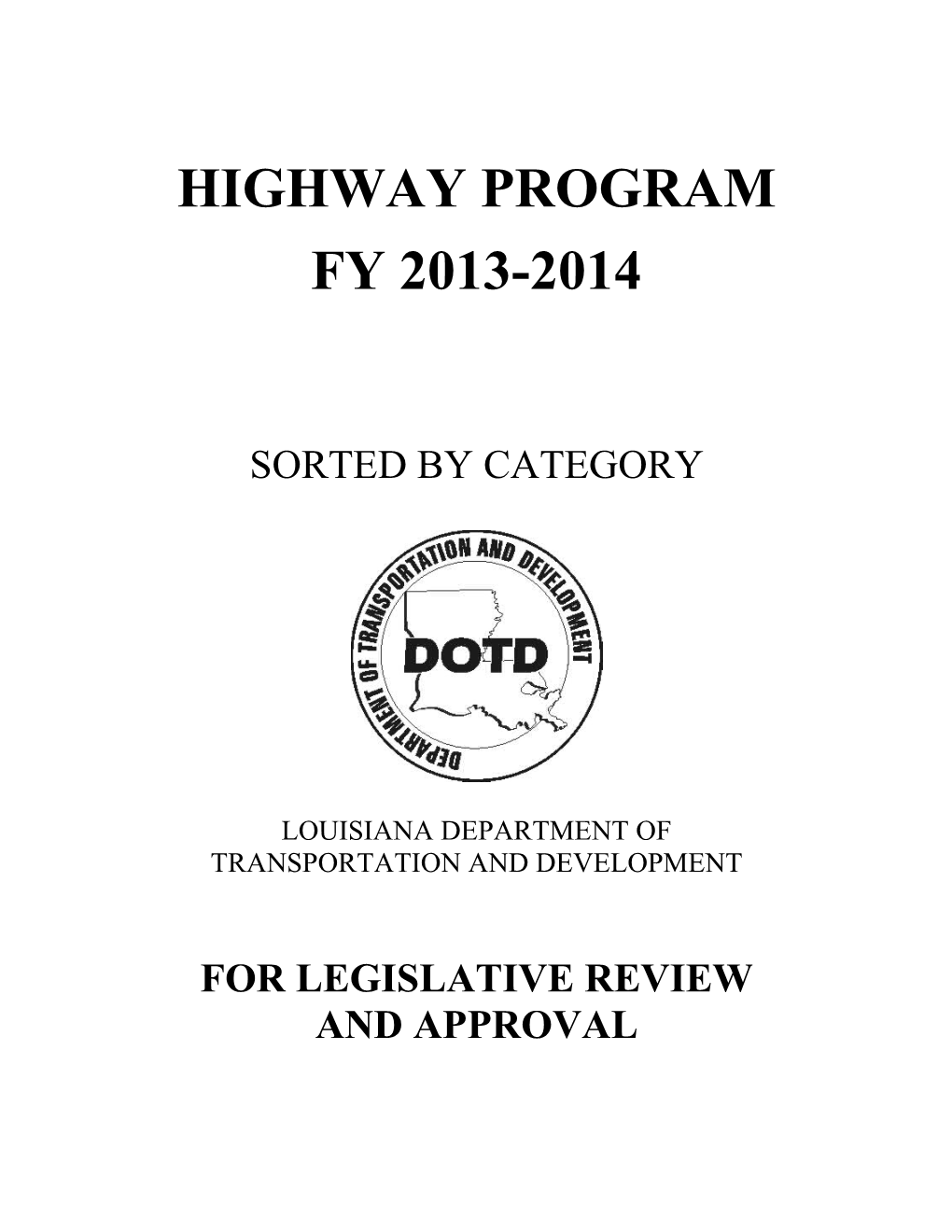 Highway Program Fy 2013-2014