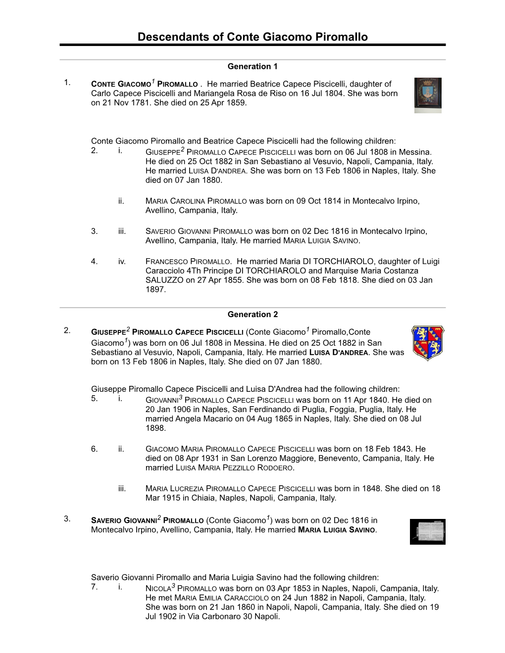 Descendant Report