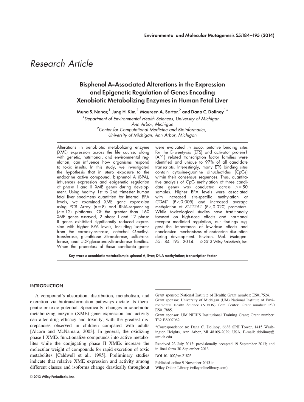 Bisphenol Aassociated Alterations in the Expression and Epigenetic