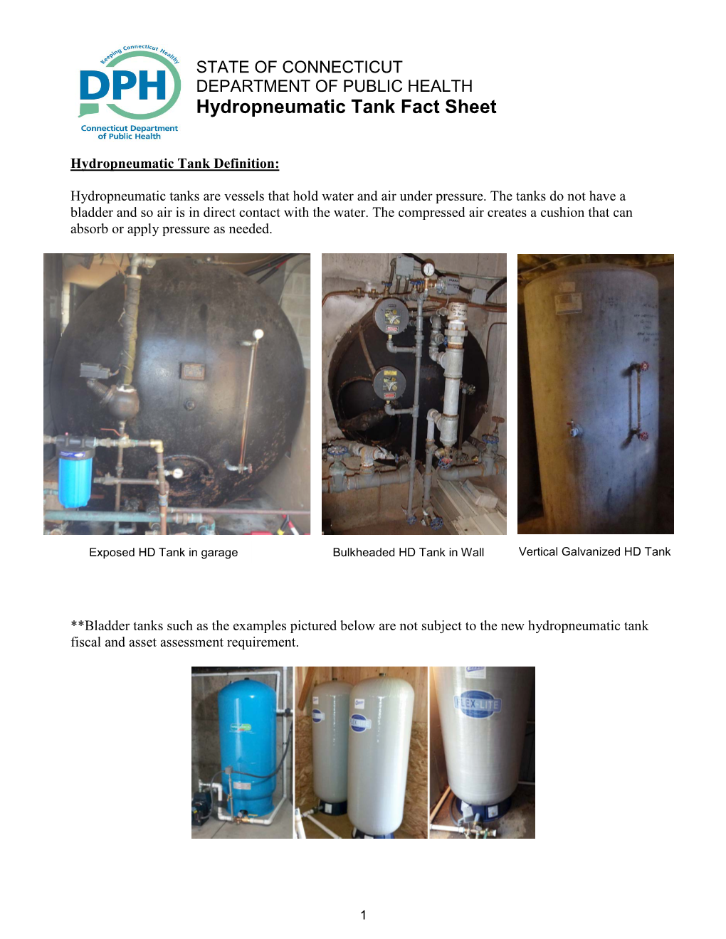 Hydropneumatic Tank Fact Sheet