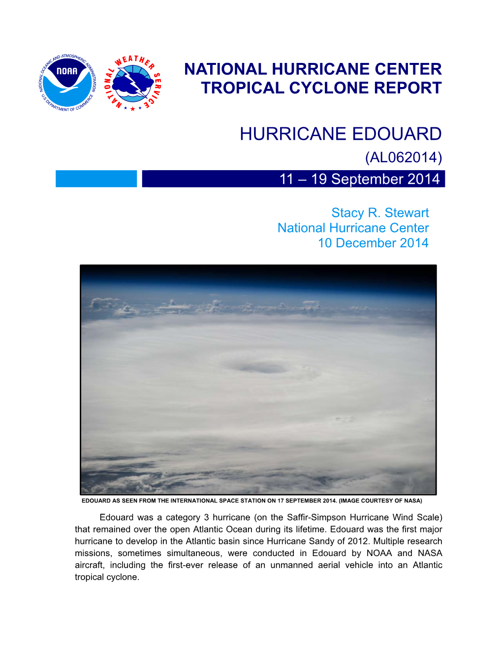 HURRICANE EDOUARD (AL062014) 11 – 19 September 2014