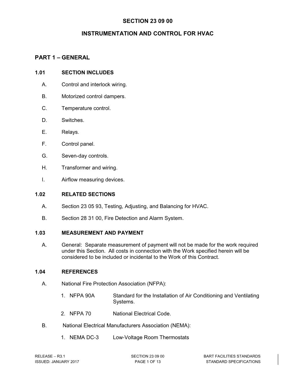 Instrumentation and Control for Hvac