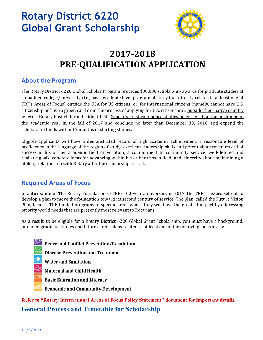 PRE-QUALIFICATION Application