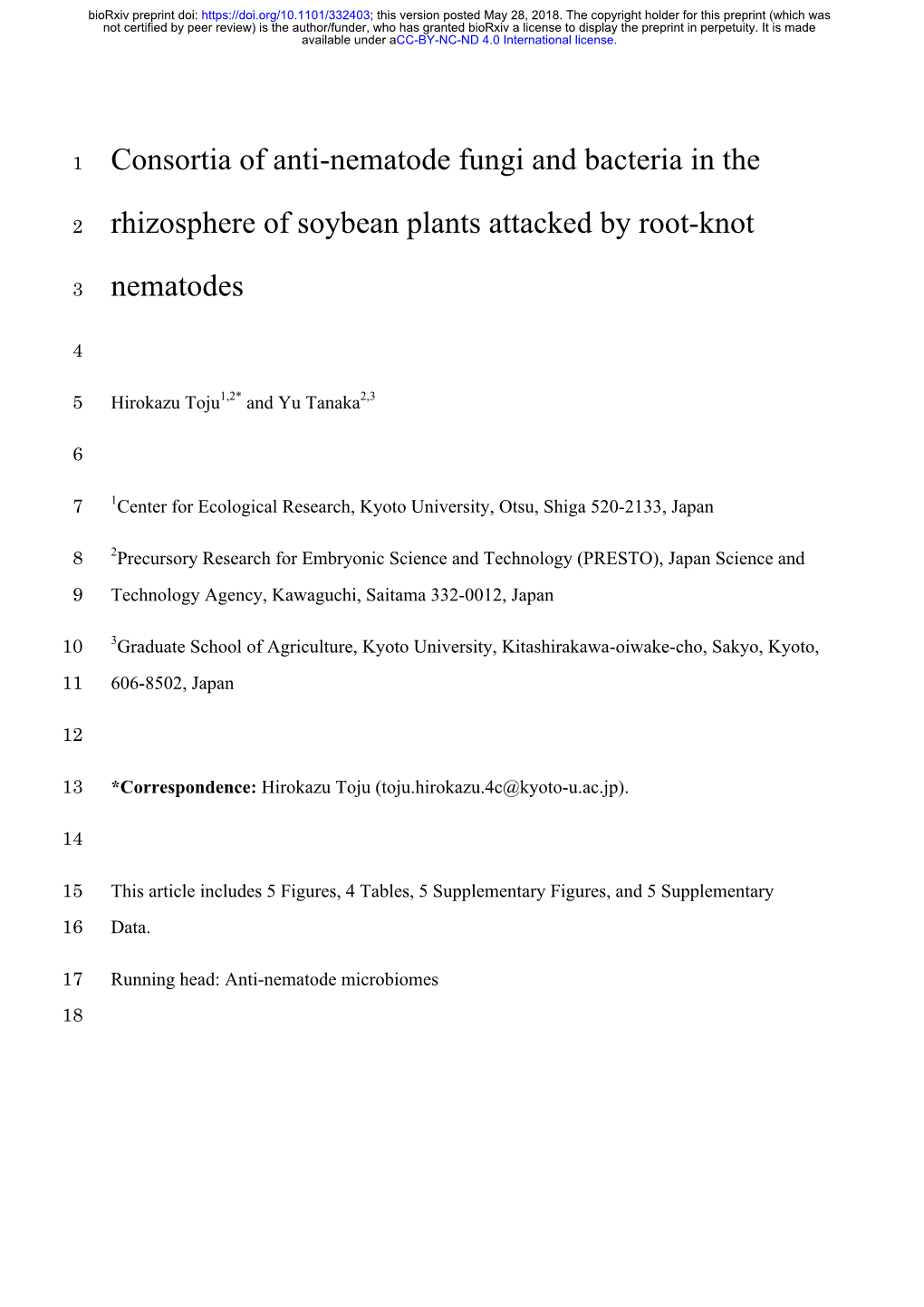 Consortia of Anti-Nematode Fungi and Bacteria in the Rhizosphere Of