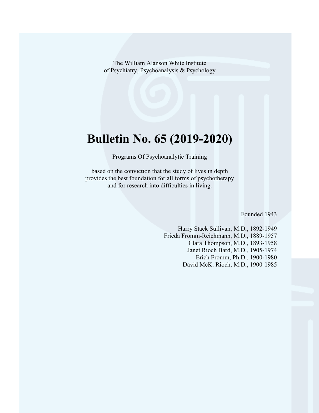 Bulletin No. 65 (2019-2020)