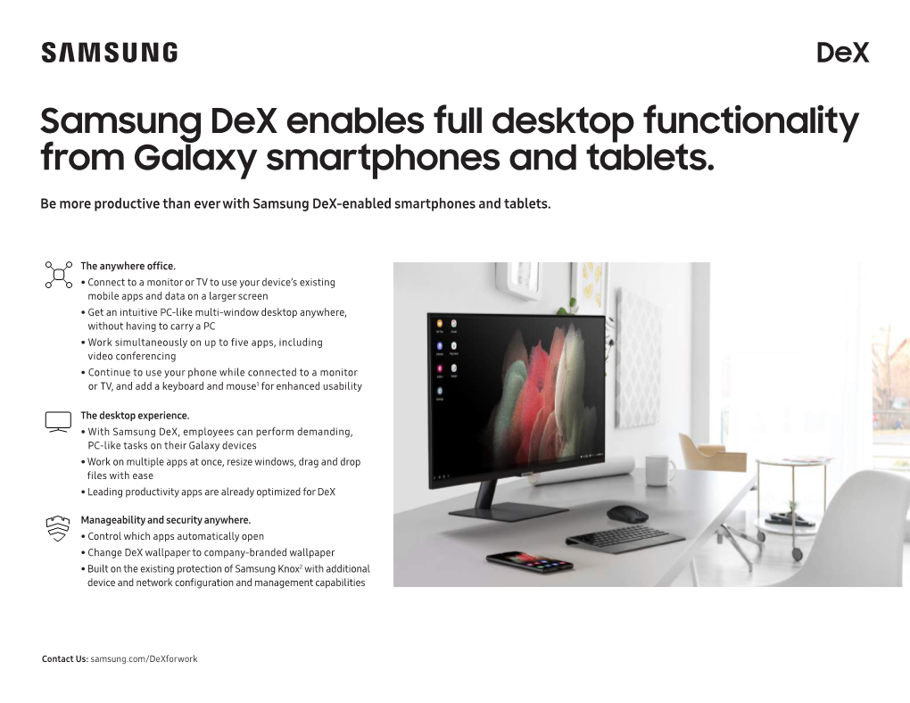 Samsung Dex Enables Full Desktop Functionality from Galaxy Smartphones and Tablets