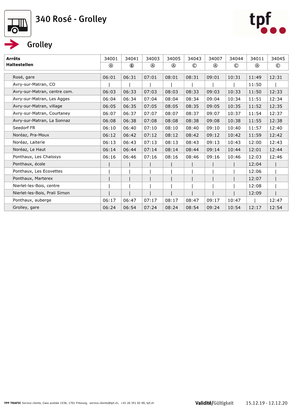 Horaires De Lignes