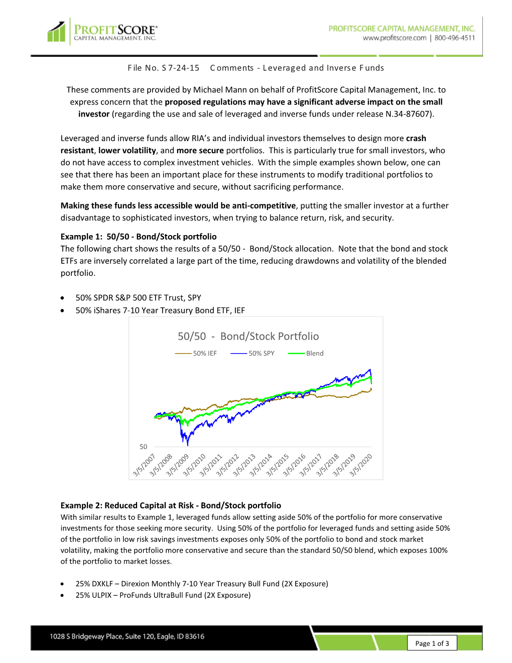 Bond/Stock Portfolio the Following Chart Shows the Results of a 50/50 - Bond/Stock Allocation