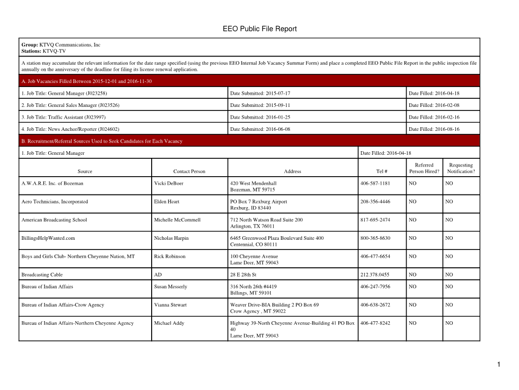 EEO Public File Report 1