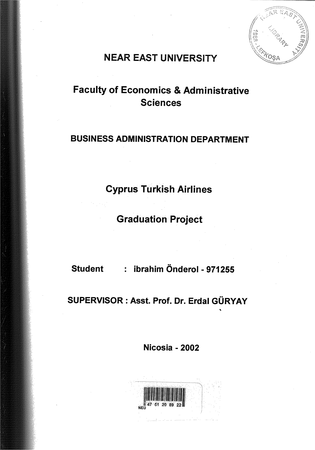 Faculty of Economics & Administrative Sciences Cyprus Turkish Airlines