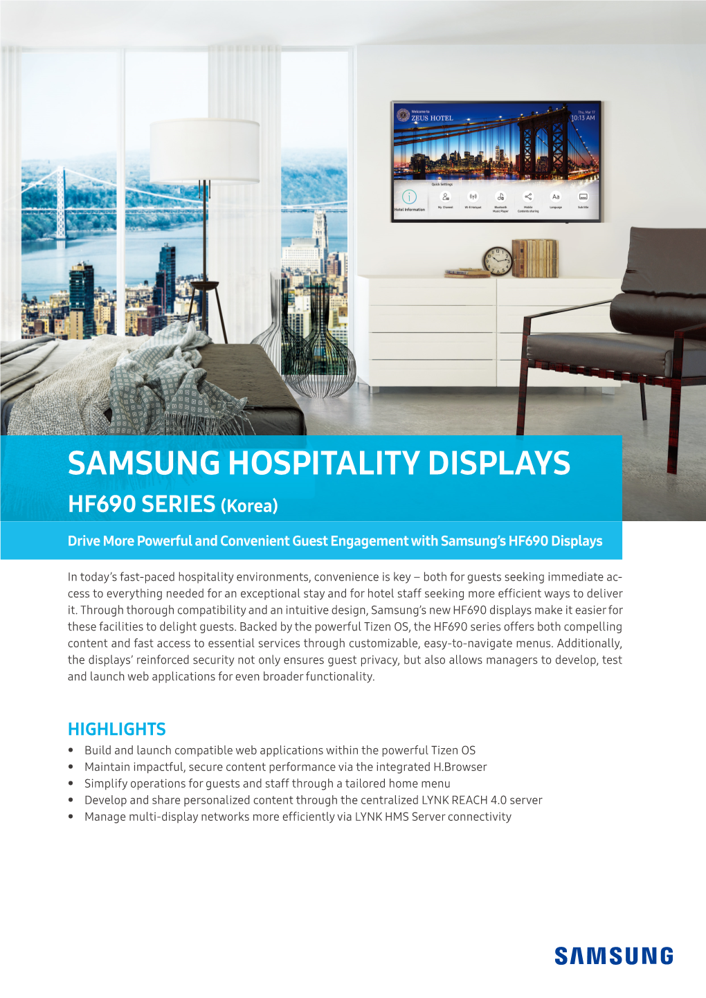 SAMSUNG HOSPITALITY DISPLAYS HF690 SERIES (Korea)