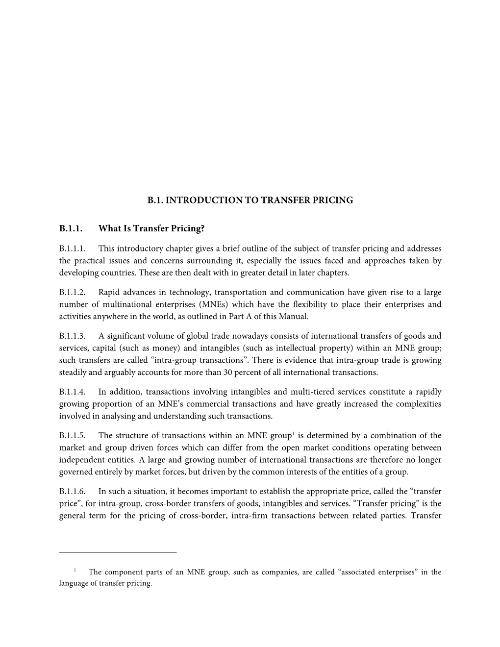 B.1. Introduction to Transfer Pricing