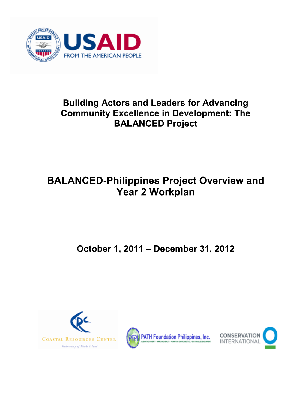 BALANCED-Philippines Project Overview and Year 2 Workplan October