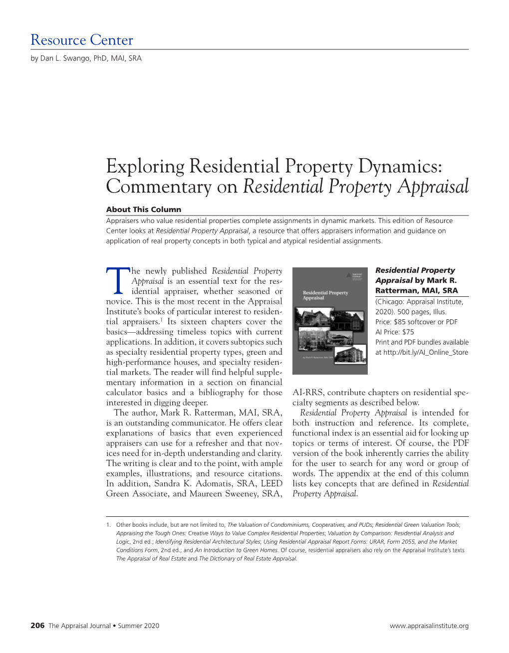 Commentary on Residential Property Appraisal