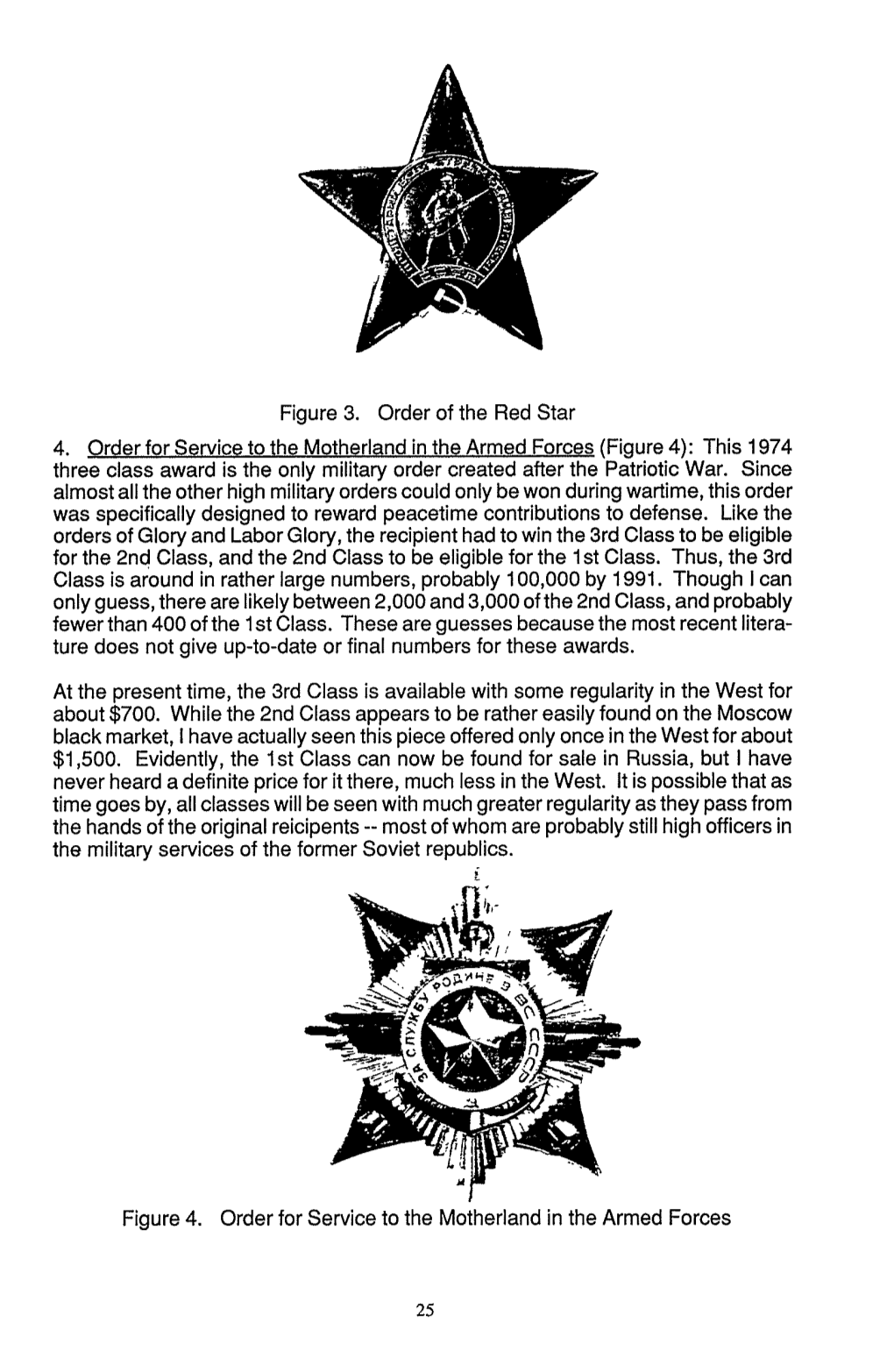 Figure 3. Order of the Red Star 4. Order for Service to The