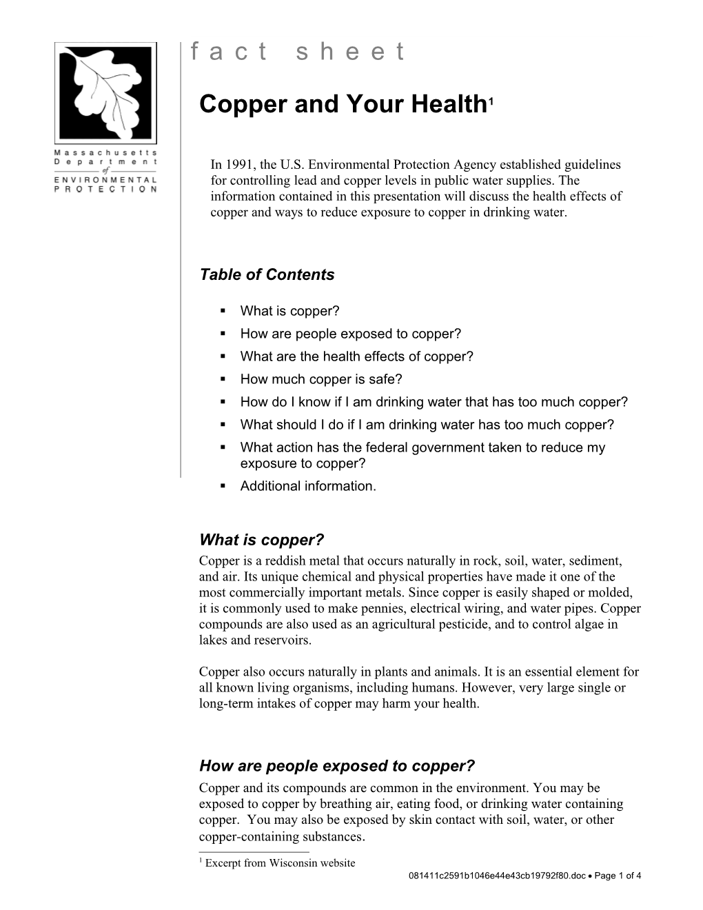 Copper and Your Health 1