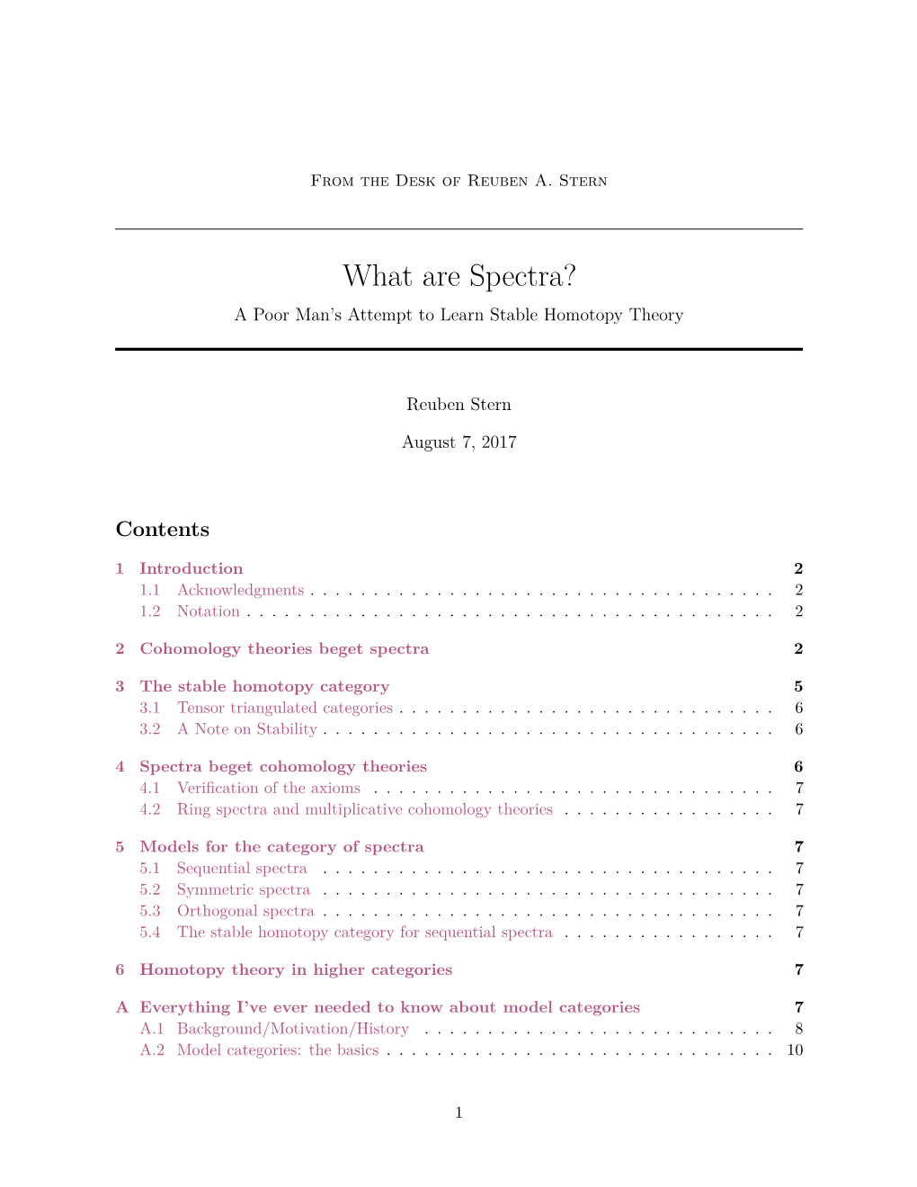 What Are Spectra? a Poor Man’S Attempt to Learn Stable Homotopy Theory