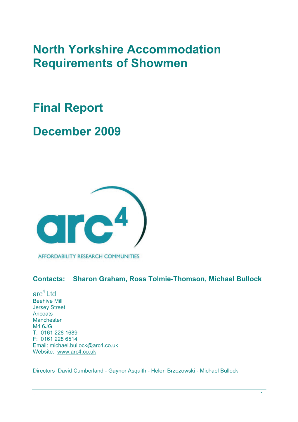 North Yorkshire Accommodation Requirements of Showmen