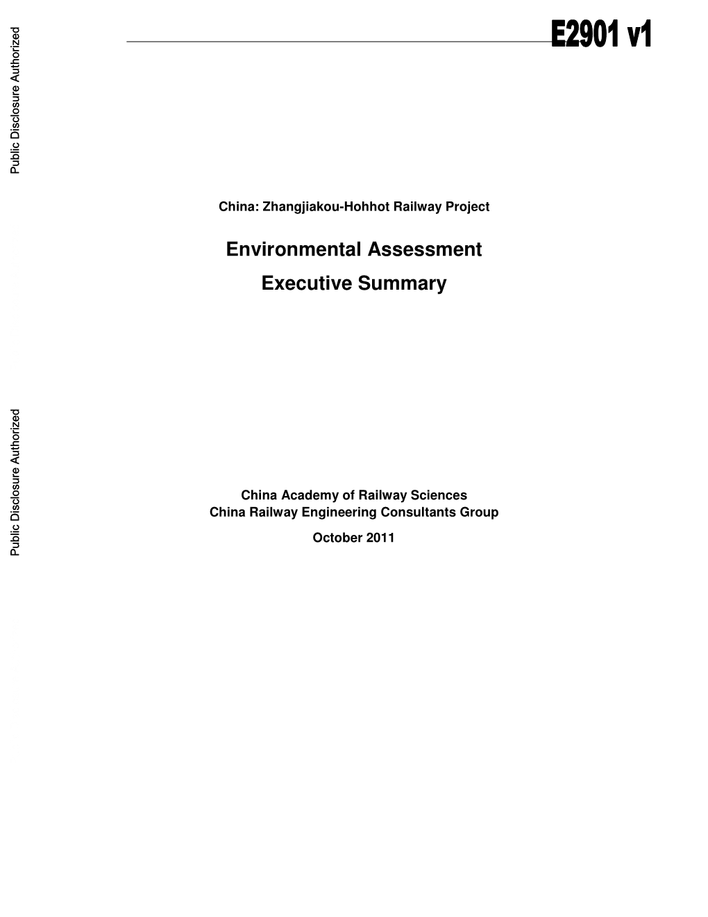 Environmental Assessment Executive Summary