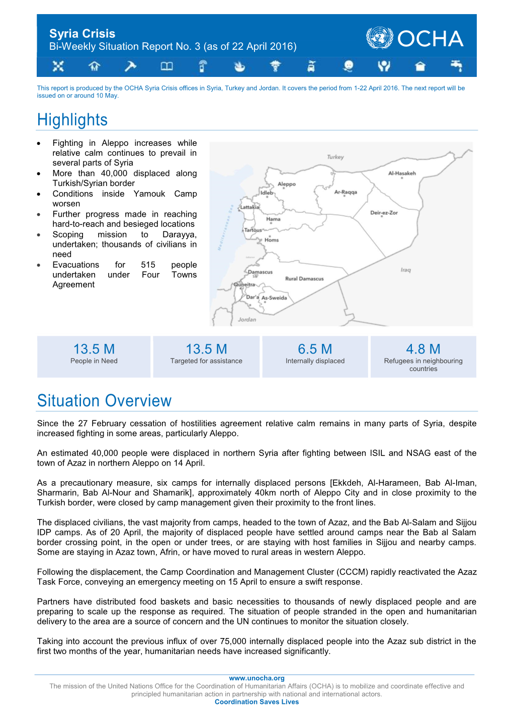 Highlights Situation Overview