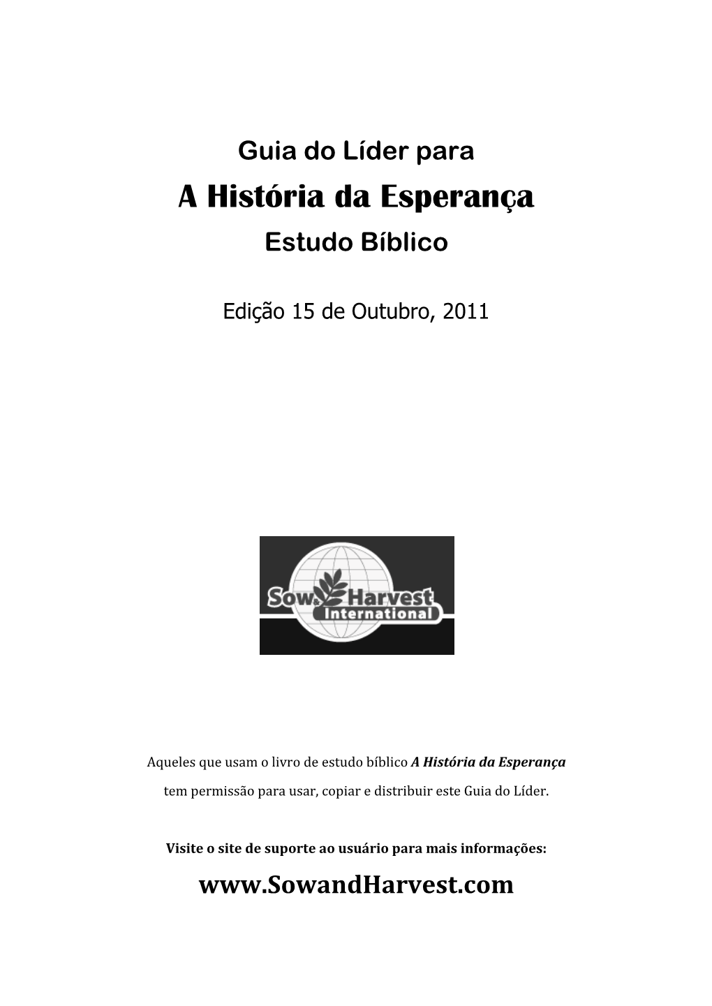 A História Da Esperança – Guia Do Líder