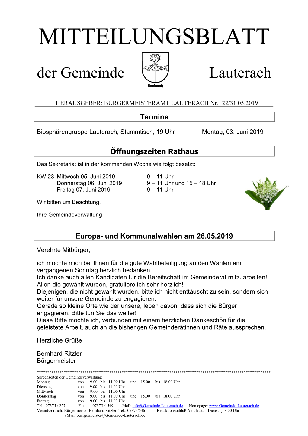 MITTEILUNGSBLATT Der Gemeinde Lauterach