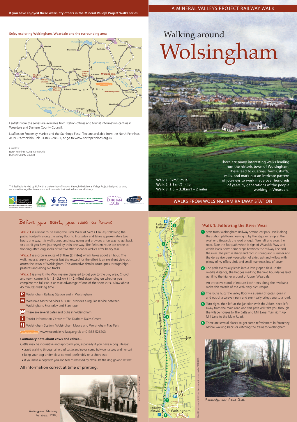 Walking Around Wolsingham: Three Walks from Wolsingham Railway Station