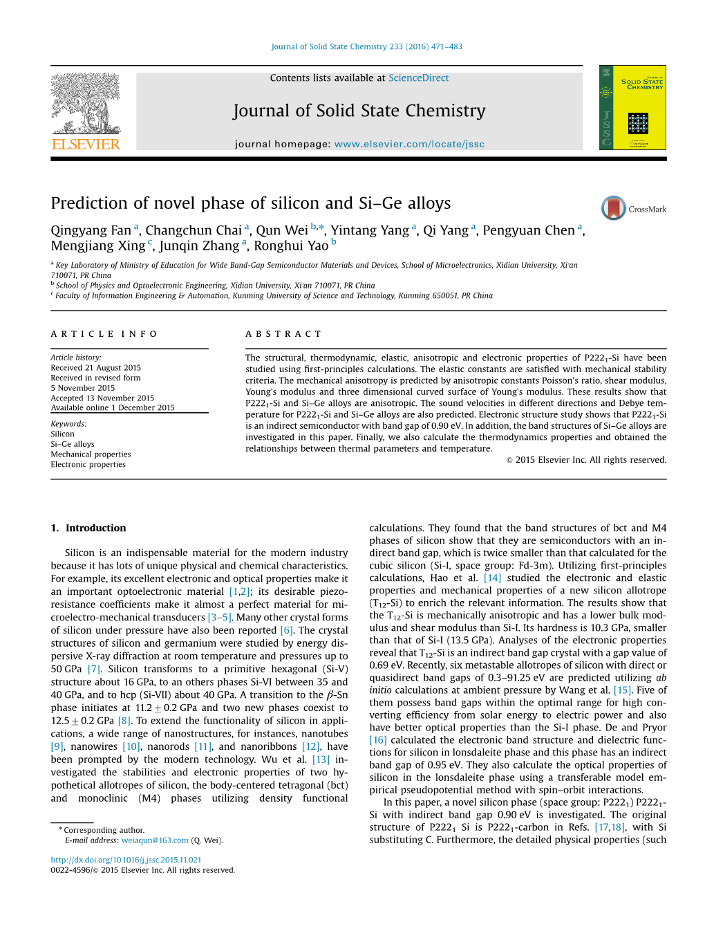 Prediction of Novel Phase of Silicon and Si–Ge Alloys