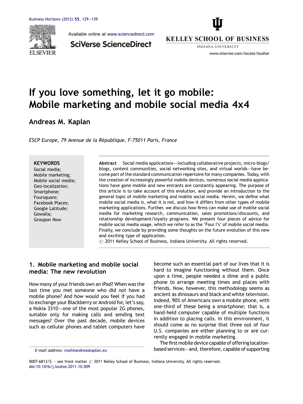 Mobile Marketing and Mobile Social Media 4X4