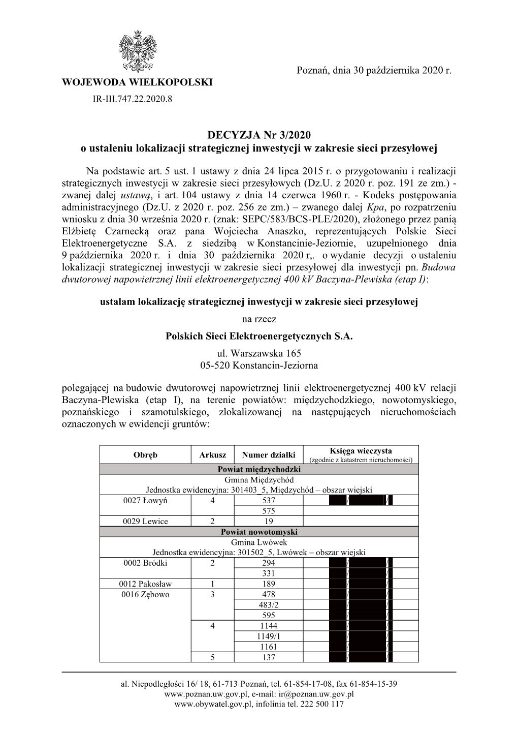 Decyzja Nr 3 2020 Na Stronˇ