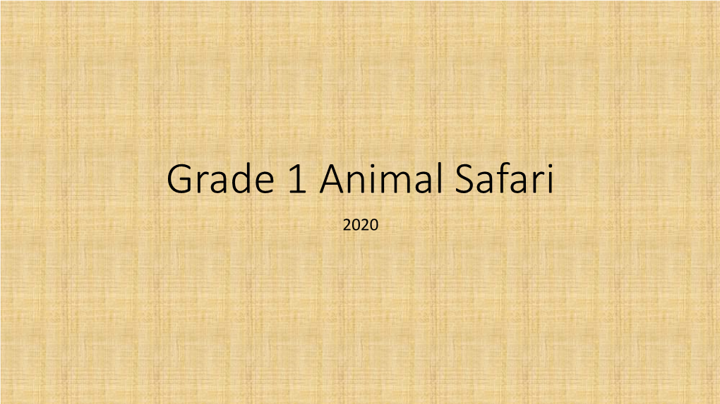 Grade 1 Animal Safari 2020 Fox: Lilly, Shannon, Harper, Olivia, Marcus