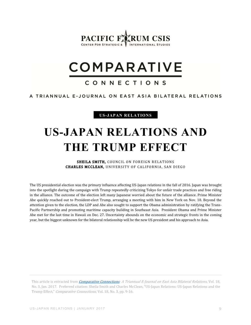 Us-Japan Relations and the Trump Effect