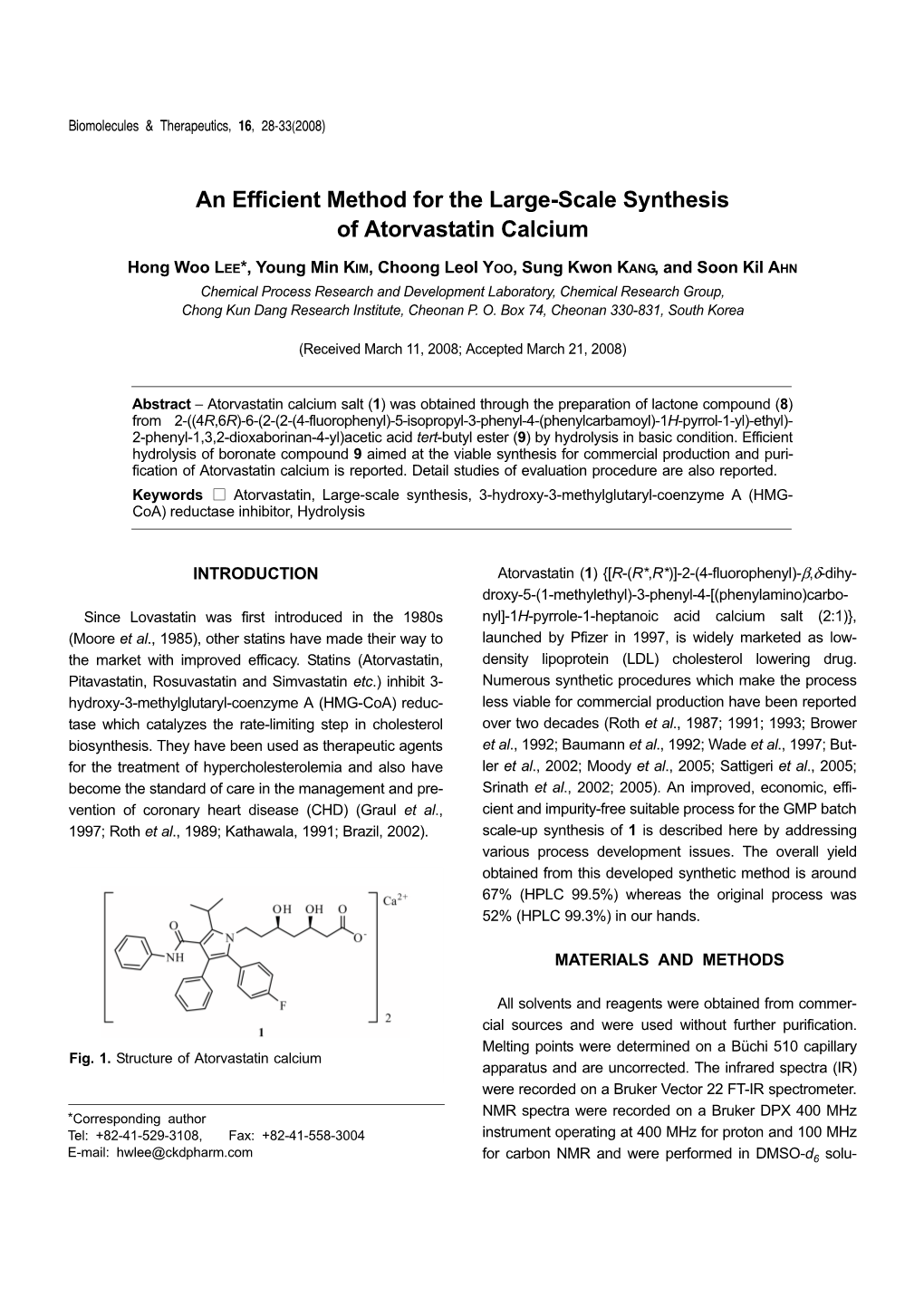 An Efficient Method for the Large-Scale Synthesis of Atorvastatin Calcium